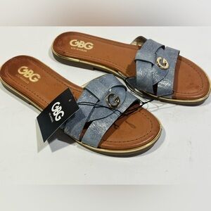 GBG Los Angeles Women's Blue Sandals - Size 7